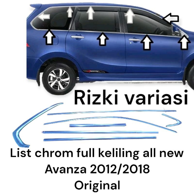 list chrom kaca samping keliling all new Avanza original 2012/2018