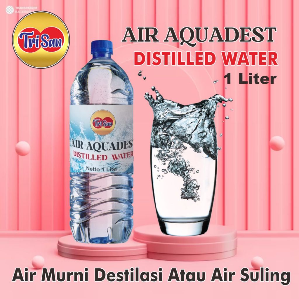 Aquabidest Murni Aquabidest 1 liter Air Suling Aquabides