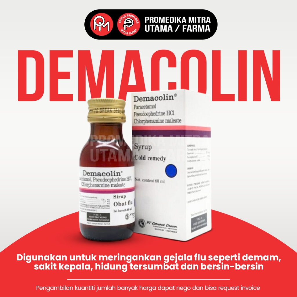Demacolin 60 ml Sirup / Botol / Obat Demam dan Pilek