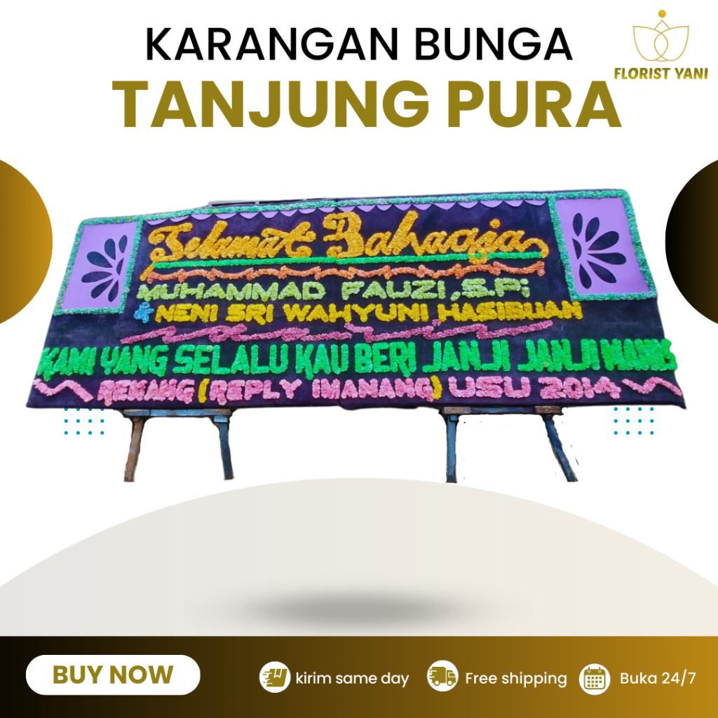 PAPAN BUNGA PERNIKAHAN TANJUNG PURA / BUNGA PAPAN PERNIKAHAN TANJUNG PURA