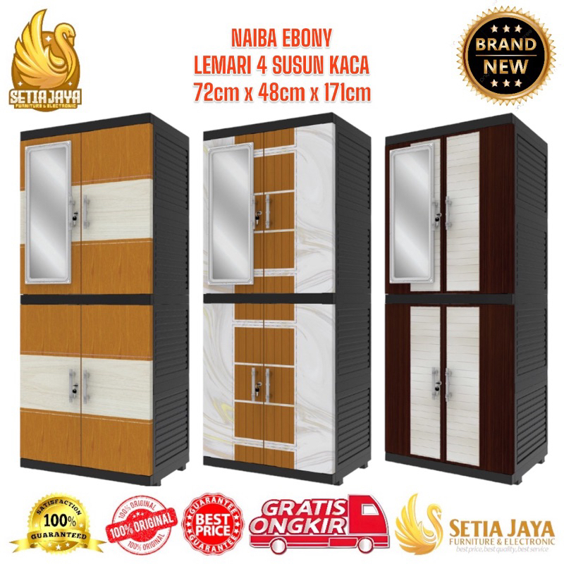 Naiba Lemari 4 Susun Kaca / Lemari Naiba 4 Susun Kaca