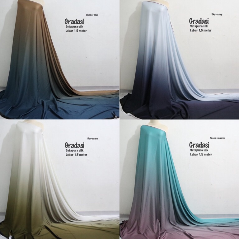 Kain gradasi warna  kain polos gradasi  kain campur warna  kain bridesmaid  kain mewah