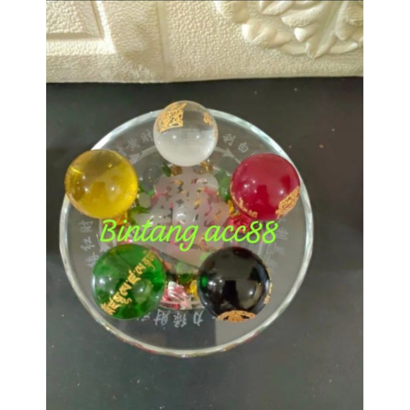 kristal feng shui hong shui WU LU CAI SHEN DEWA REJEKI 5 PENJURU