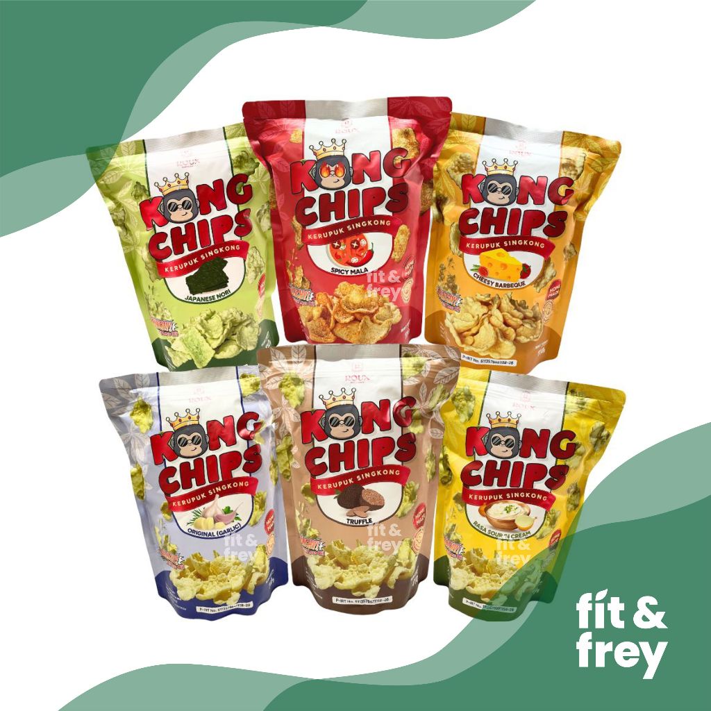 

ROUX Kong Chips 110g - Kerupuk Singkong Cassava - Garlic / Truffle / Cheese Bbq - Cemilan Keripik