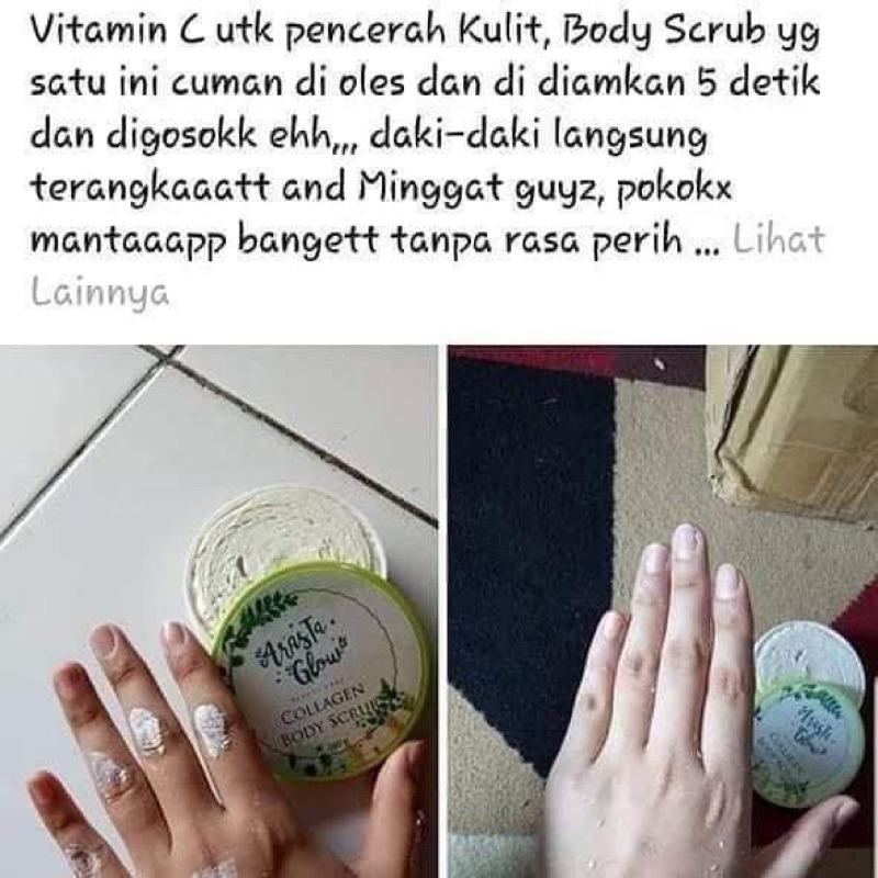 Arasta Glow Body scrub asli pabrikan (KemasanBaru2024)