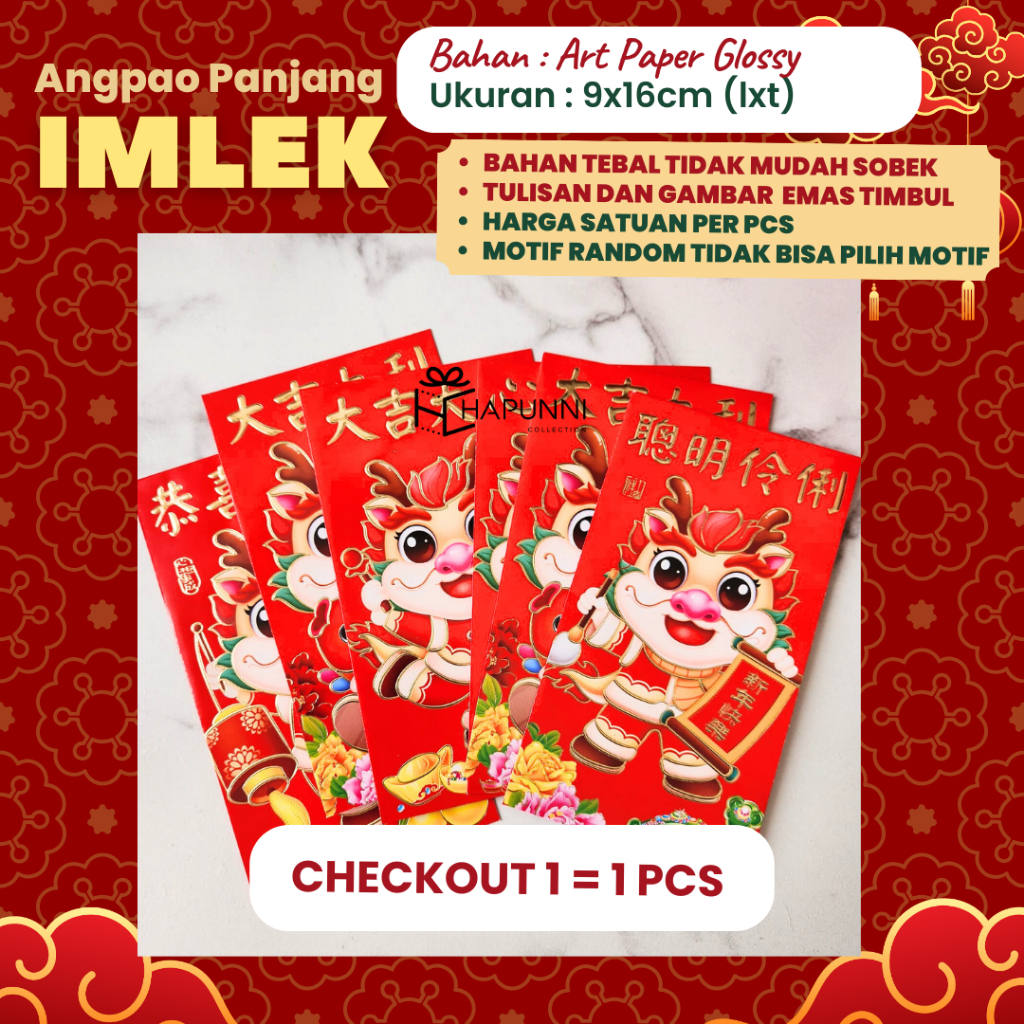 

ANGPAO IMLEK SHIO ULAR 2025 SATUAN PER PCS AMPLOP CHINESE NEW YEAR CNY SNAKE GONG XI FA CAI