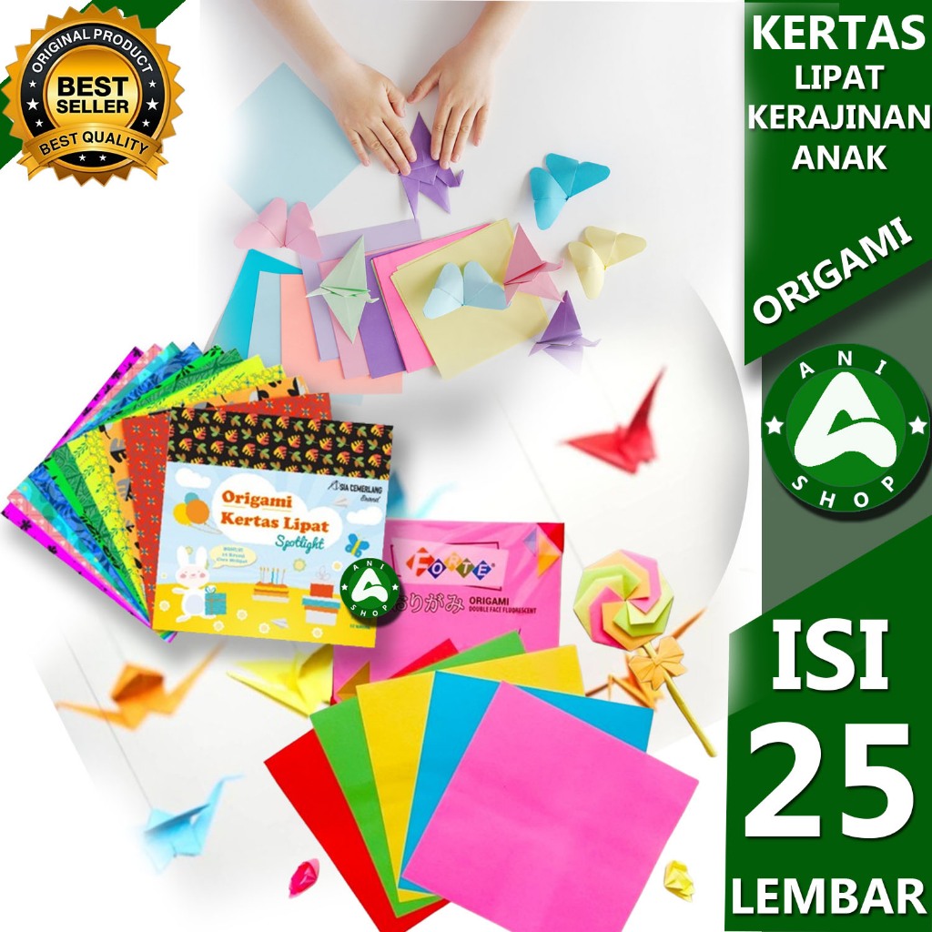 

KERTAS ORIGAMI KERTAS LIPAT KERAJINAN ANAK SEKOLAH 1 PAK ISI 25 LEMBAR ani shopp