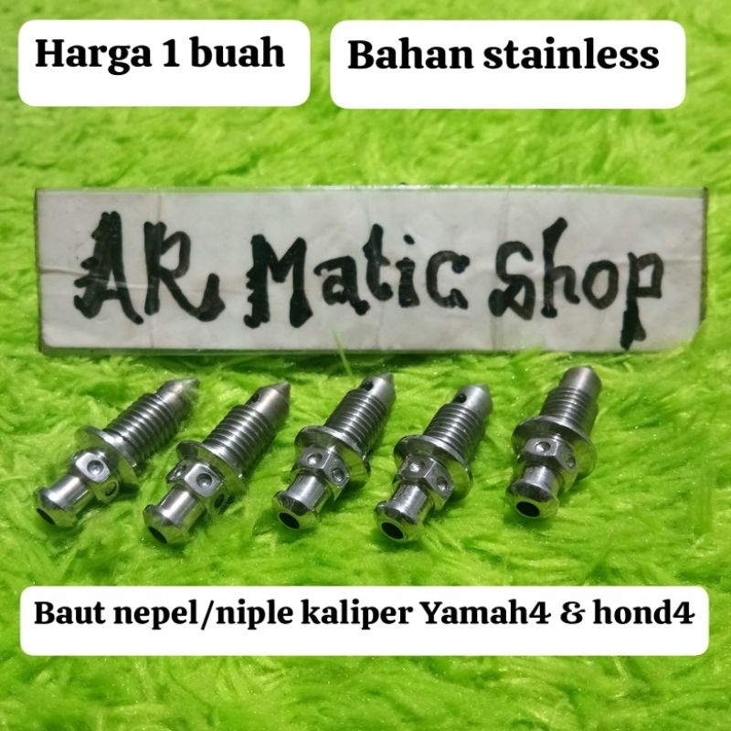 BAUT NEPEL NIPLE STAINLESS PEMBUANGAN ANGIN KALIPER TUTUP NEPEL ANGIN