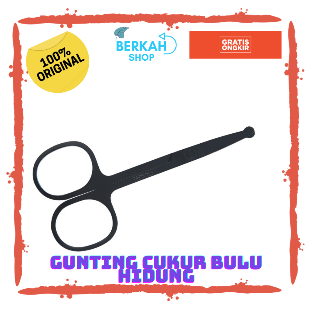 Gunting Cukur Bulu Hidung Stainless Steel / Alat Cukur Pencukur Bulu Hidung Kumis Jenggot Pria Manua