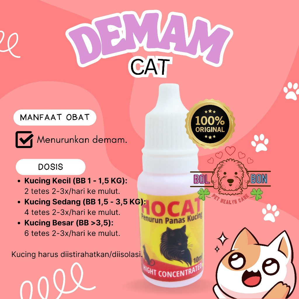 Obat DEMAM Kucing PENURUN DEMAM Kucing