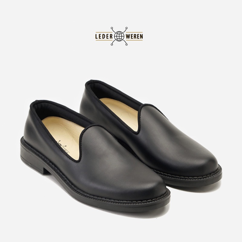 	 Lederweren - Leder Slip On Black - Sepatu Pria Formal Wedding	