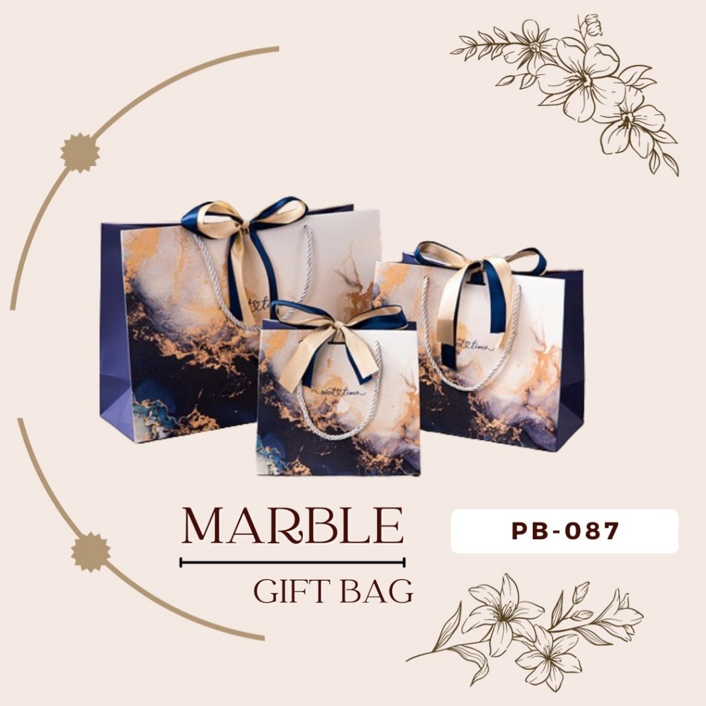 

PB087 - PAPER BAG MOTIF MARMER MARBLE + PITA GIFT TAS KADO HAMPERS