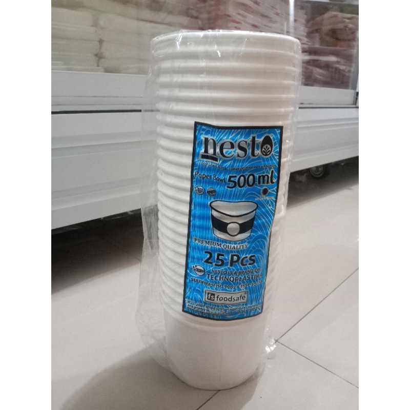 Paper bowl nesto 500ml + Tutup