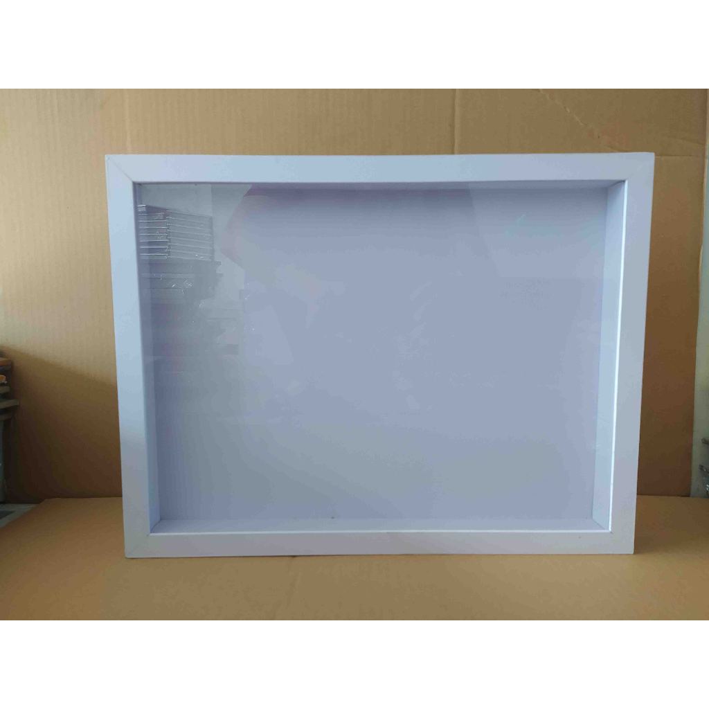 Bingkai Frame Blok kayu 3D Rongga 4cm 30x40 CM/PUTIH