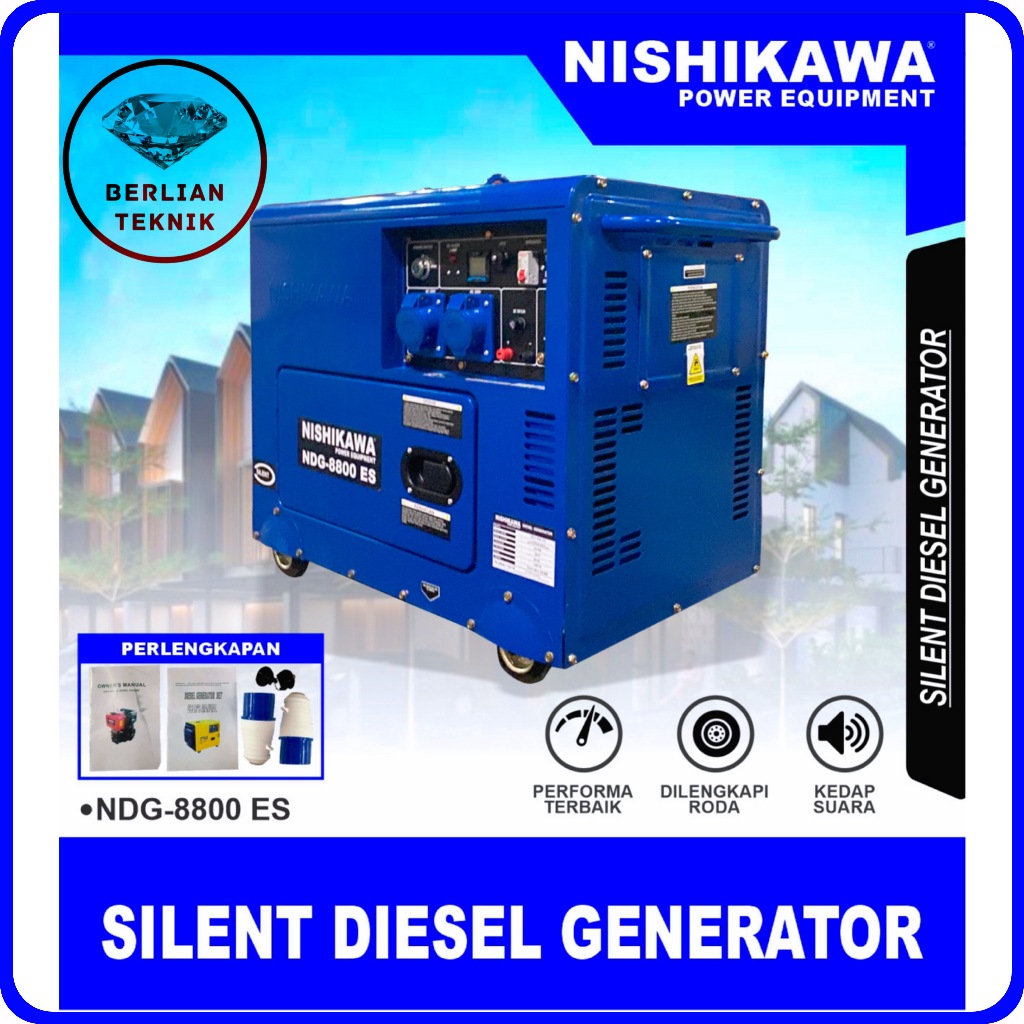 Diesel Generator Silent Genset Solar Nishikawa NDG 8800 / 5000 Watt