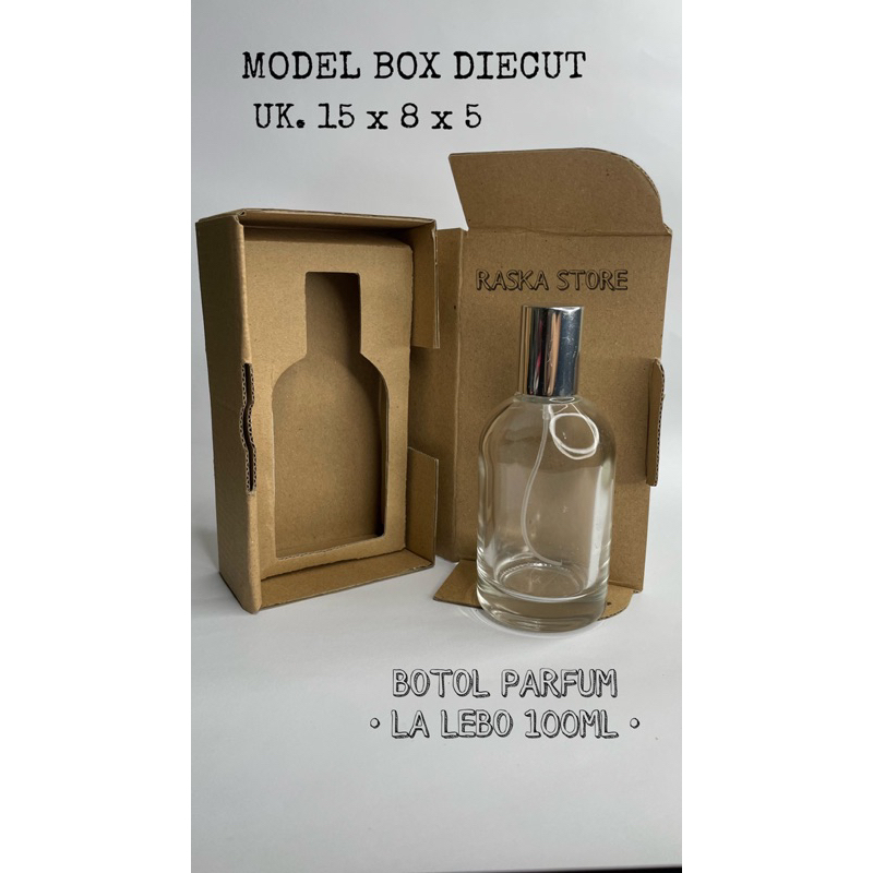 

karton kardus uk. 15x8x5 cm model diecut parfum le labo 100 ml