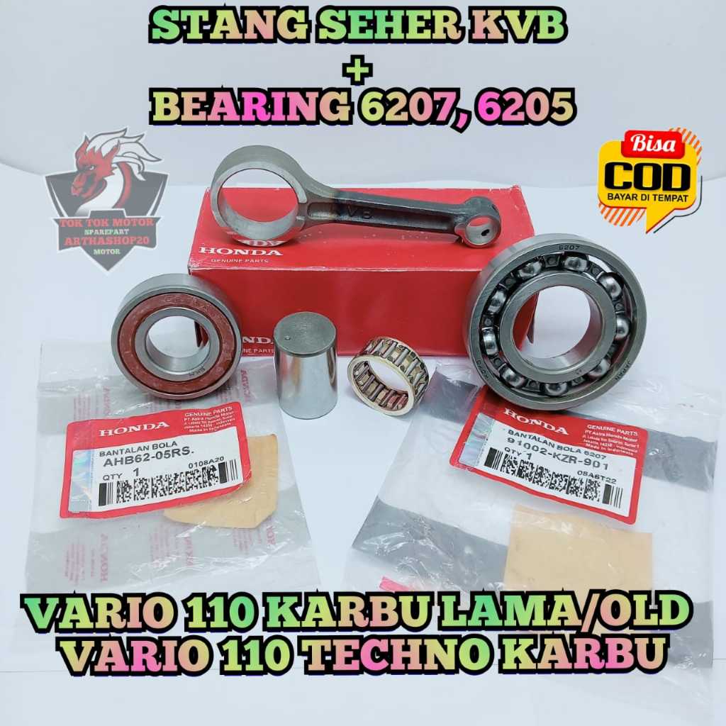 STANG SEHER KVB + BEARING 6207, 6205 ASLI ORIGINAL HONDA VARIO 110 KARBU LAMA / OLD , VARIO 110
