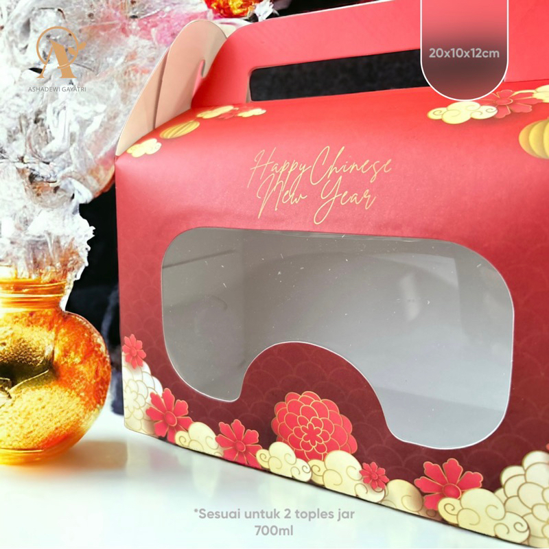 

Ashadewi Gayatri - Jasper Gable box 20x10x12 cm / Gable box jendela / dessert box - Chinese New Year