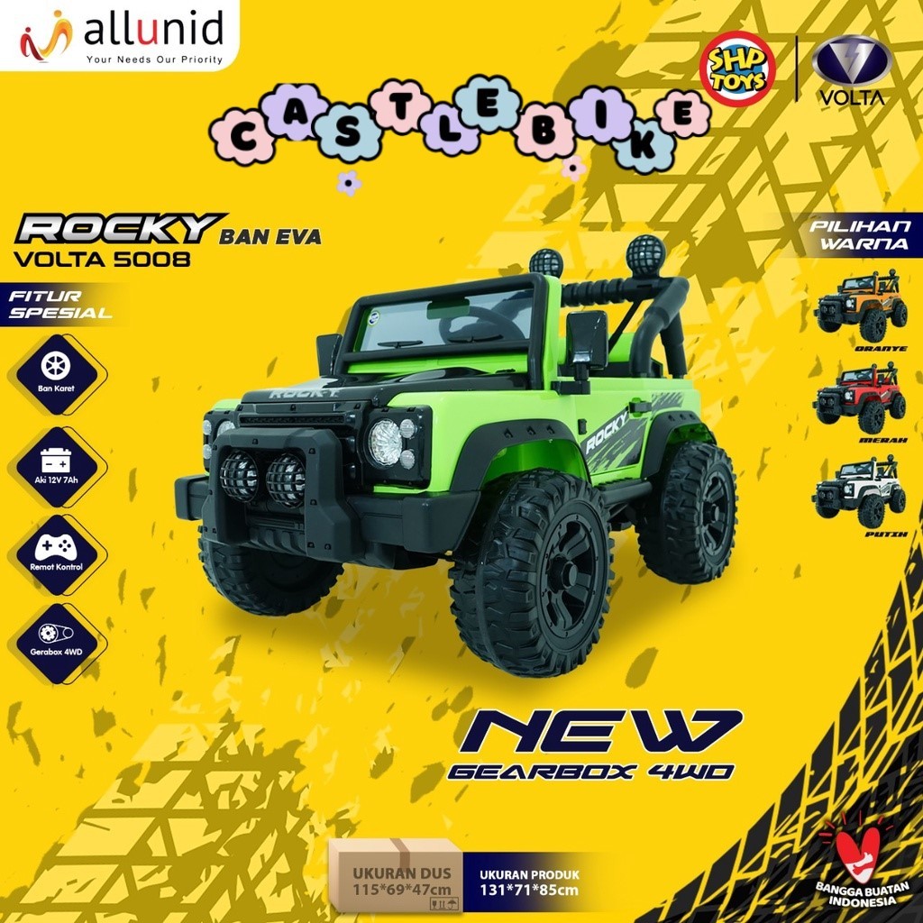 SHP TOYS Mobil Aki Rocky volta 5008 Ban plastik & volta 5008 Ban EVA & ROCKY HULK