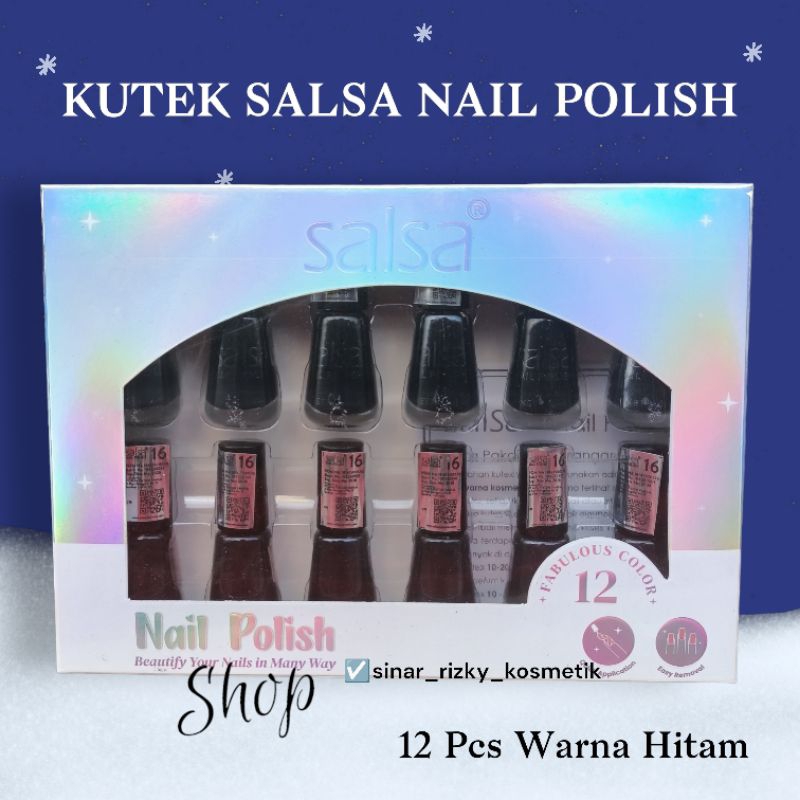 Kutek Salsa Nail Polish 12 pcs - Cutek Warna Hitam