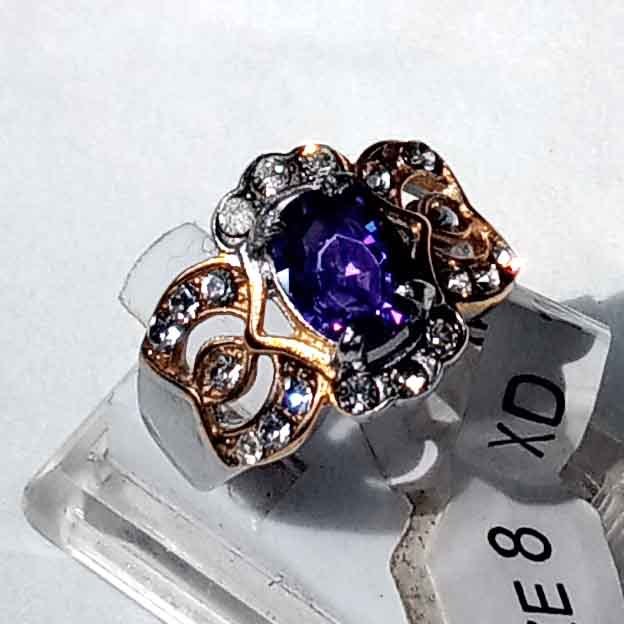 cincin diamon kecubung ungu wanita