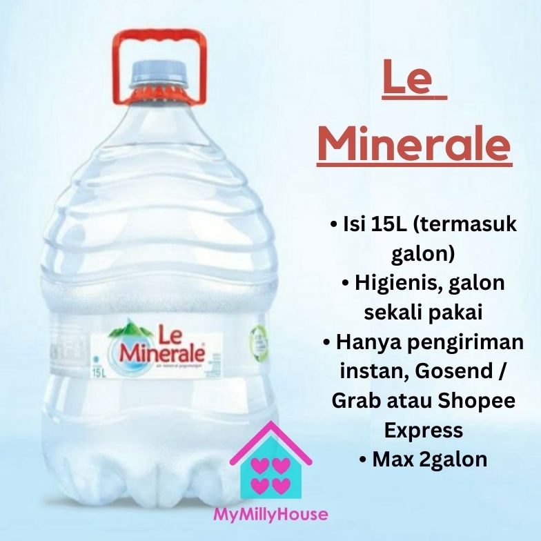 

Harga Promo Le Minerale Air Mineral Galon isi 15 Liter Galon Sekali Pakai BANDUNG GRAB GOJEK ONLY B95