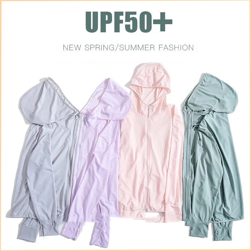 	 Jaket Olahraga Anti UV Wanita Baju Olahraga UPF50+Jaket Jogging Anti Matahari Breathable Outdoor Ringan Cepat Kering Nyaman	