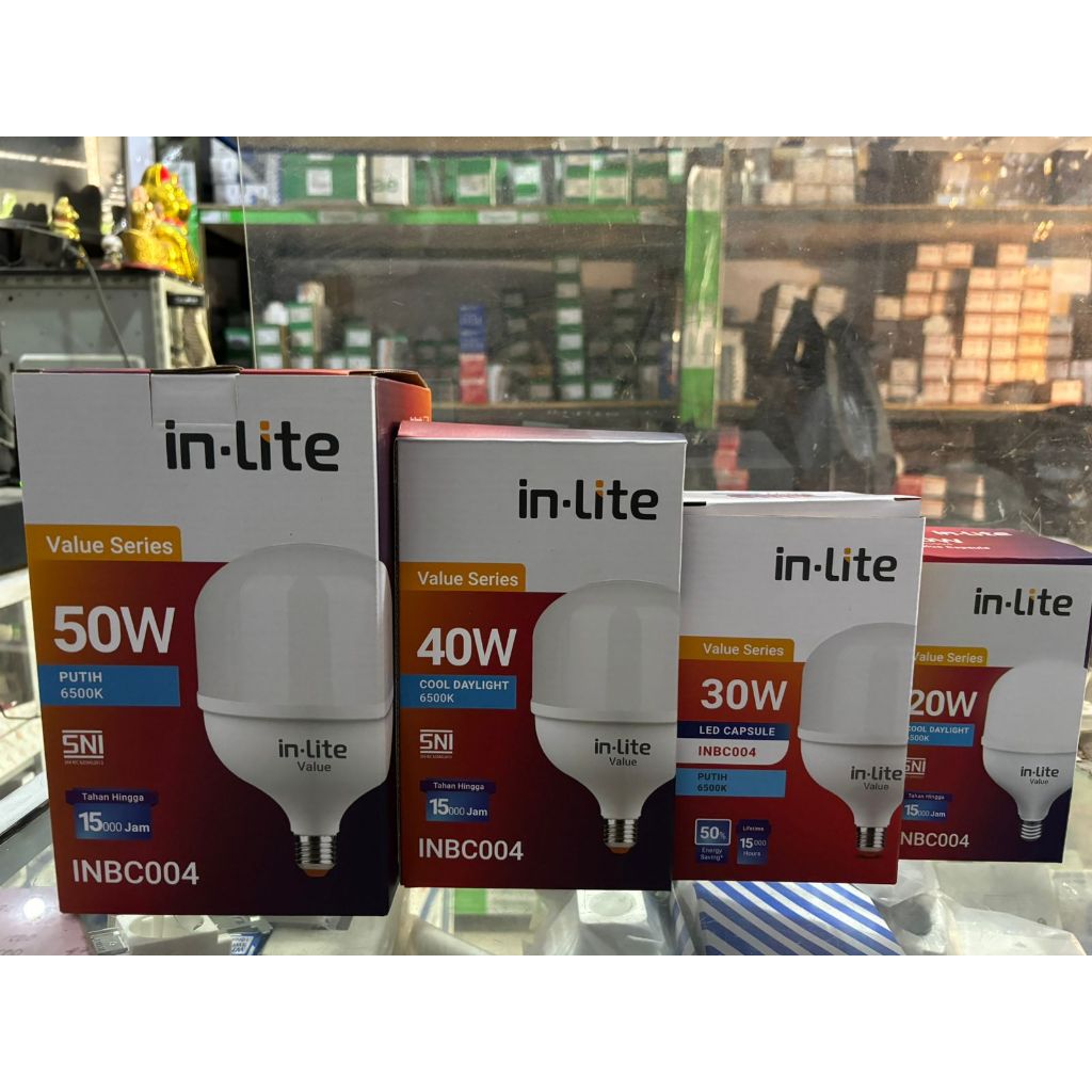 INBC004 LAMPU LED IN LITE CAPSULE VALUE BOHLAM KAPSUL INLITE LED BULB KAPSUL 20W 30W 40W 50W INBC004