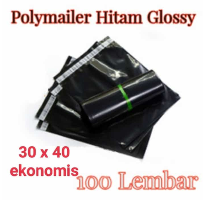 Ekonomis - Plastik Polymailer L 30x40 +LEM Ekonomis / Plastik Packing Hitam, Plastik Packing Polymai