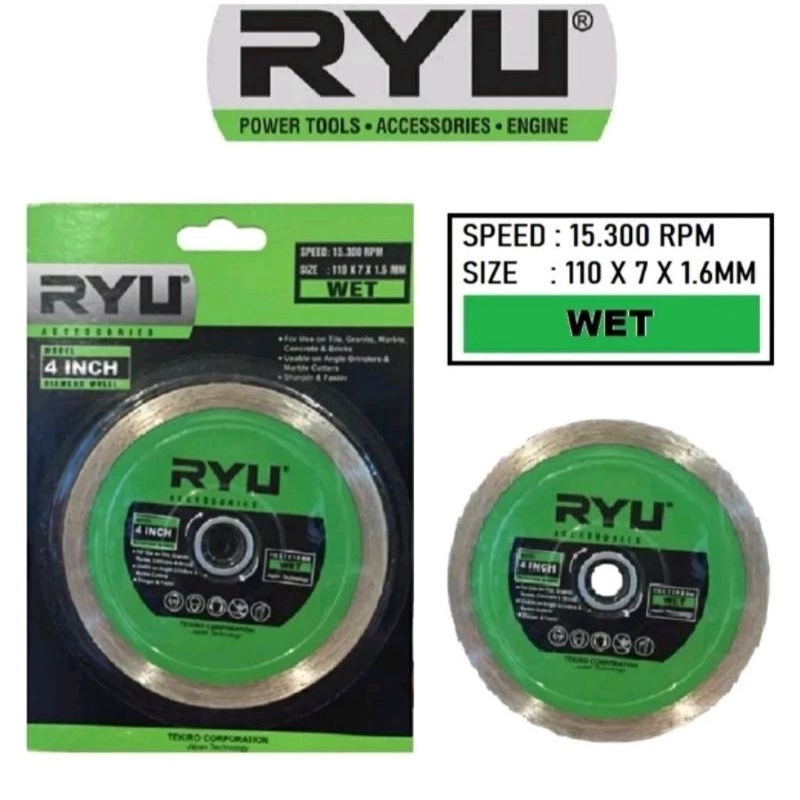 RYU Mata Potong Keramik Granit Basah  Diamond wheel 4inchi RYU