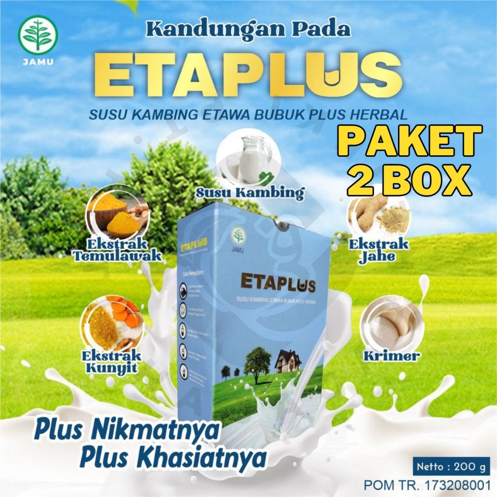 

2 BOX ETAPLUS SUSU KAMBING ETAWA BUBUK PLUS HERBAL