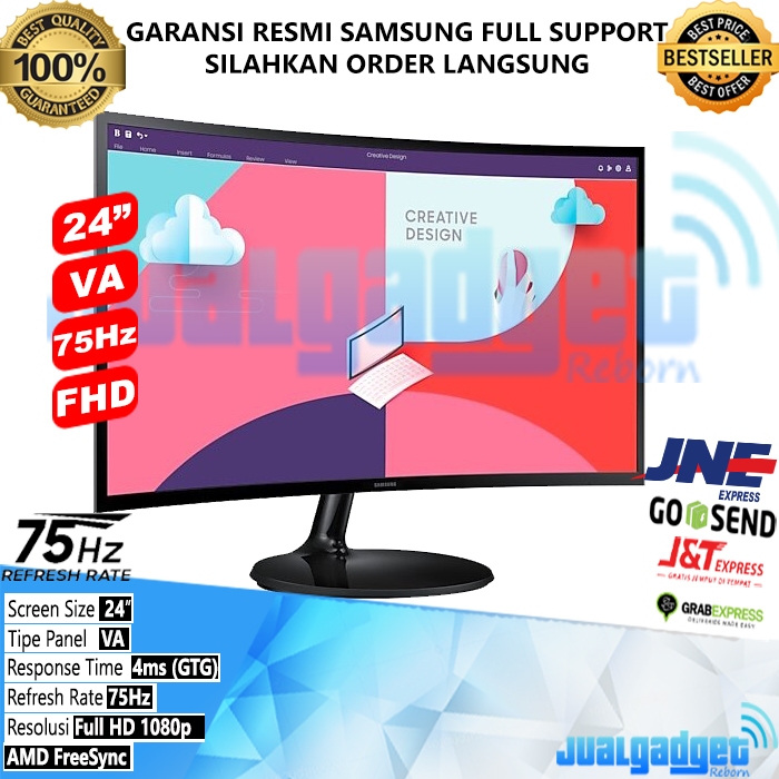 Monitor LED 24 inch Samsung Curved Gaming S24C360 - 75Hz - 4ms - AMDFreesync