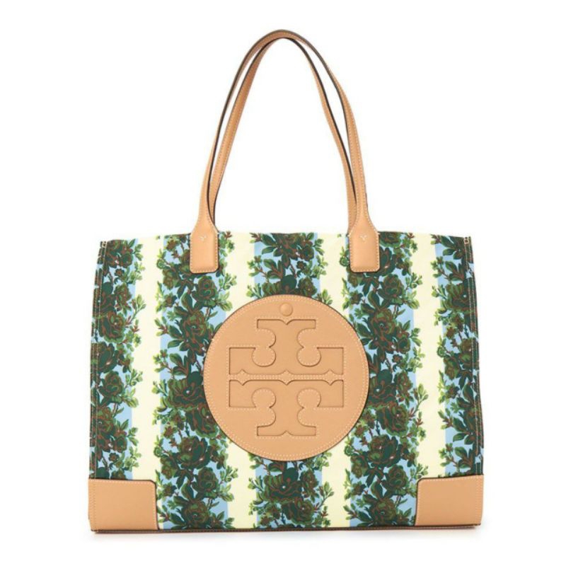 TB Ella Printed Tote Bag Rayure Fleurie