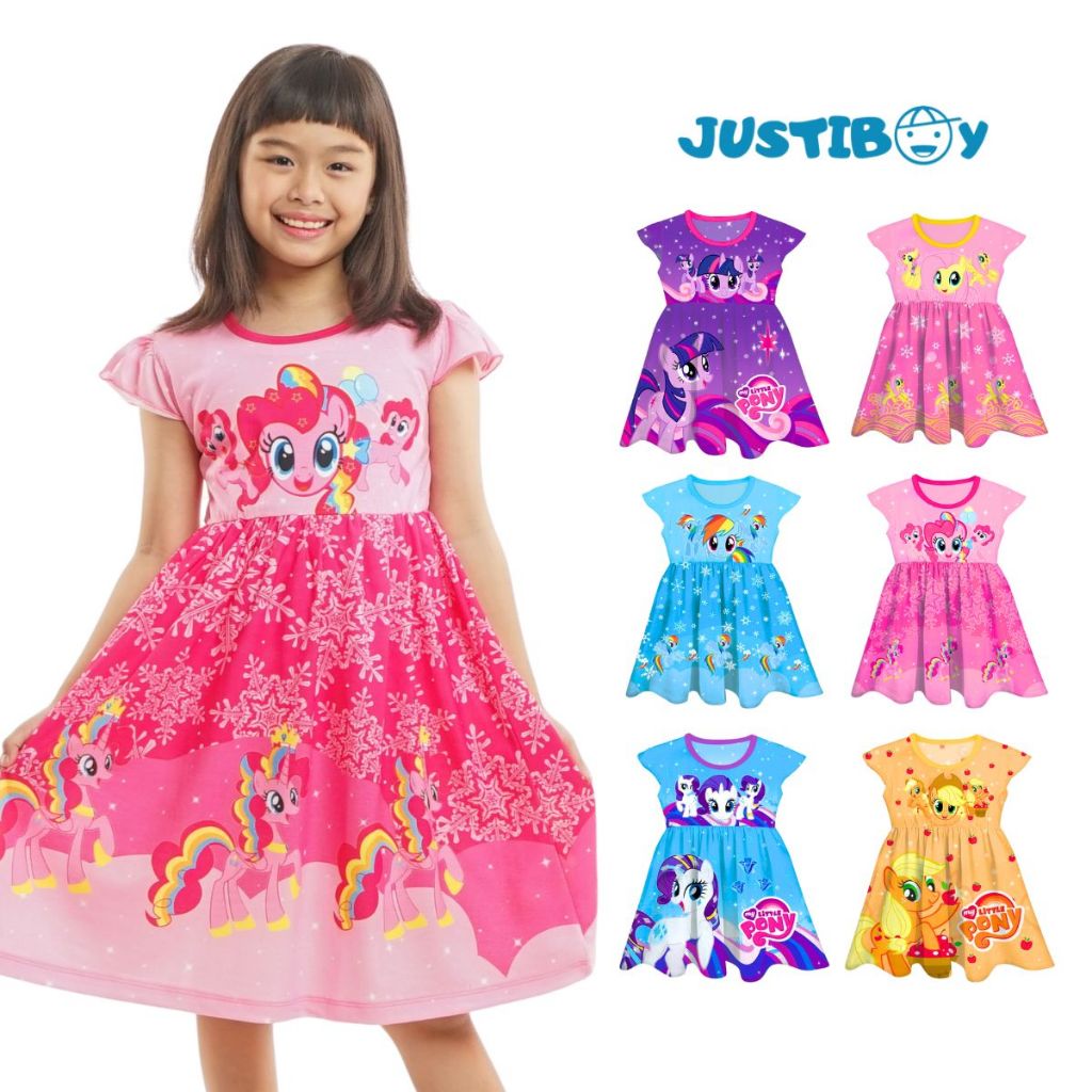 Dress Baju Anak Perempuan My Little Pony Lengan Pendek / Daster Anak Karakter Umur 2 - 8 Tahun [ABEL]