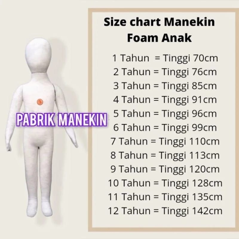 Manekin anak / manekin full body anak / manekin anak import / manekin anak busa / manekin anak full 