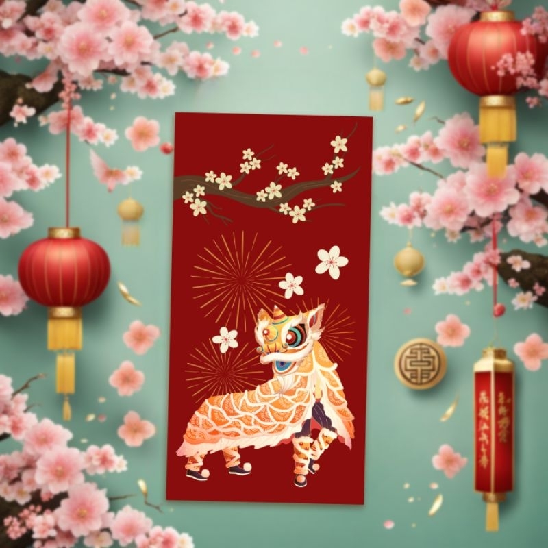 

6 buah Amplop Angpau Imlek, Luxurious Chinese New Year money envelopes