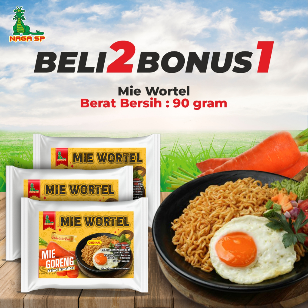 

Mie Goreng Instan Rendah kalori dan Gluten 90 gram
