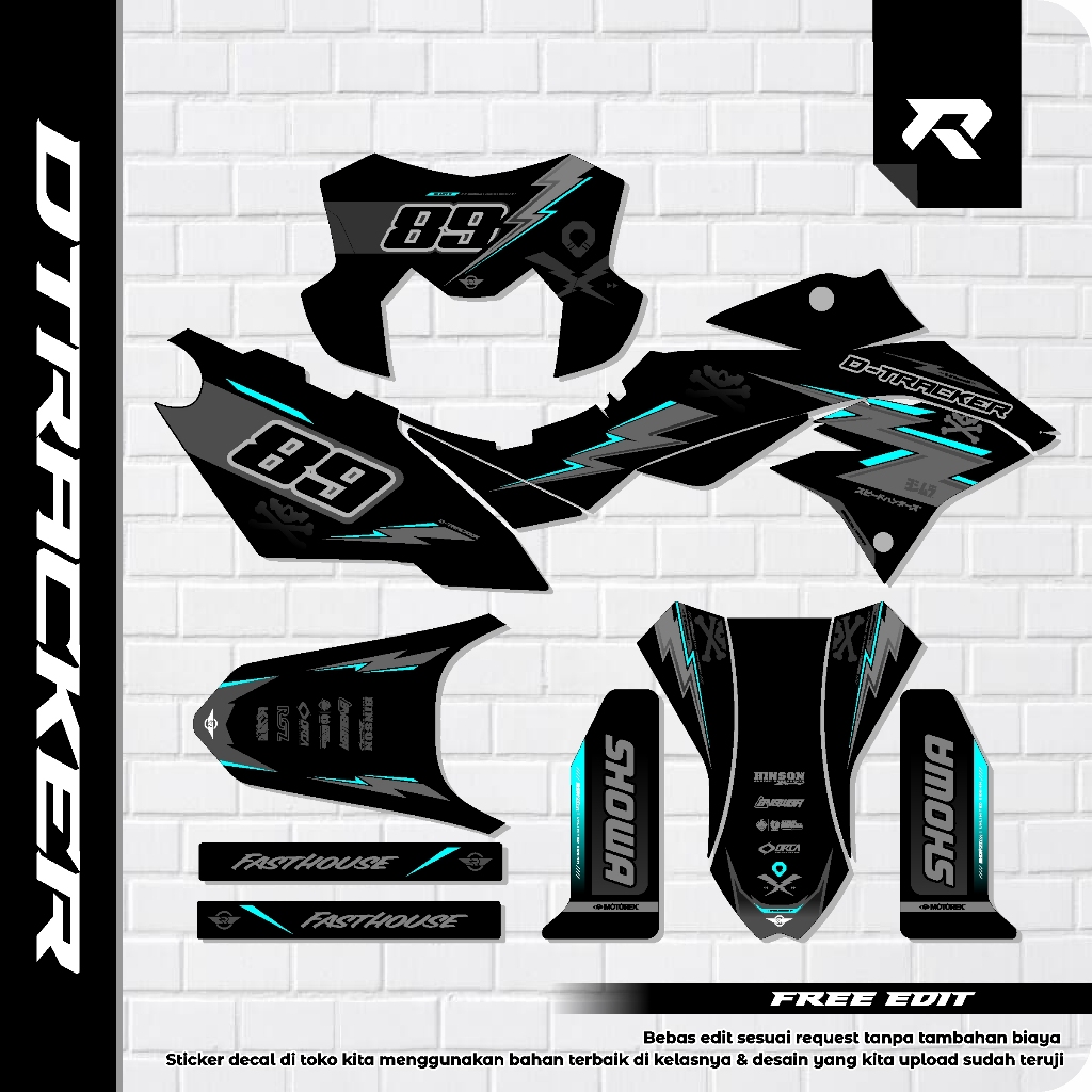 sticker decal kawasaki dtracker - decal dtracker - decal kawasaki - sticker dtracker - striping dtra