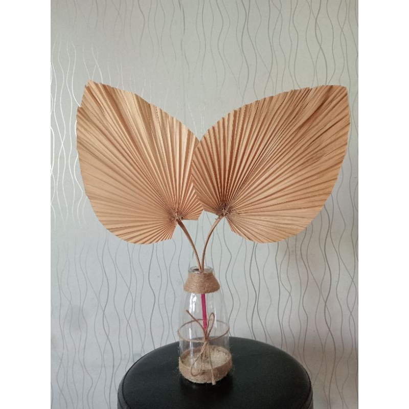 set Lengkap Daun palem Mini+Vas Mini/tali rami/Dekorasi
