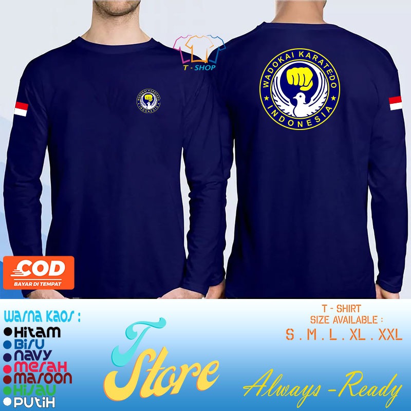 Kaos WADOKAI KARATE DO Logo Kaos Distro Karate Indonesia Lengan Panjang DB