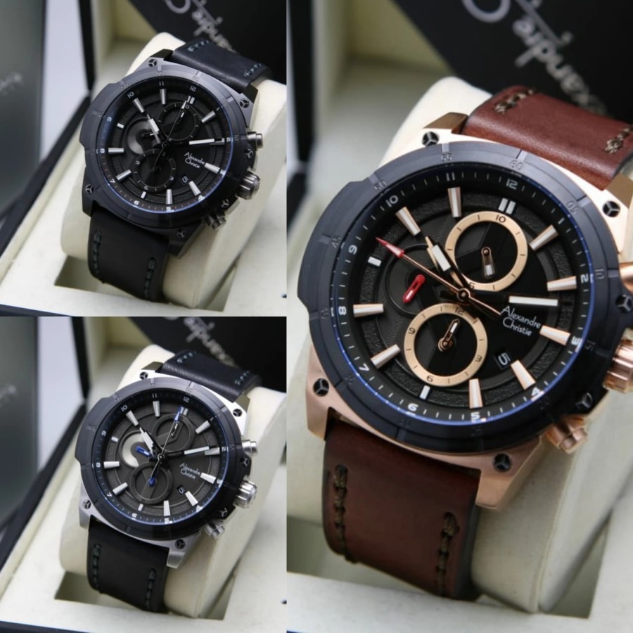 New  jam tangan pria alexander cristie ac6587original full black