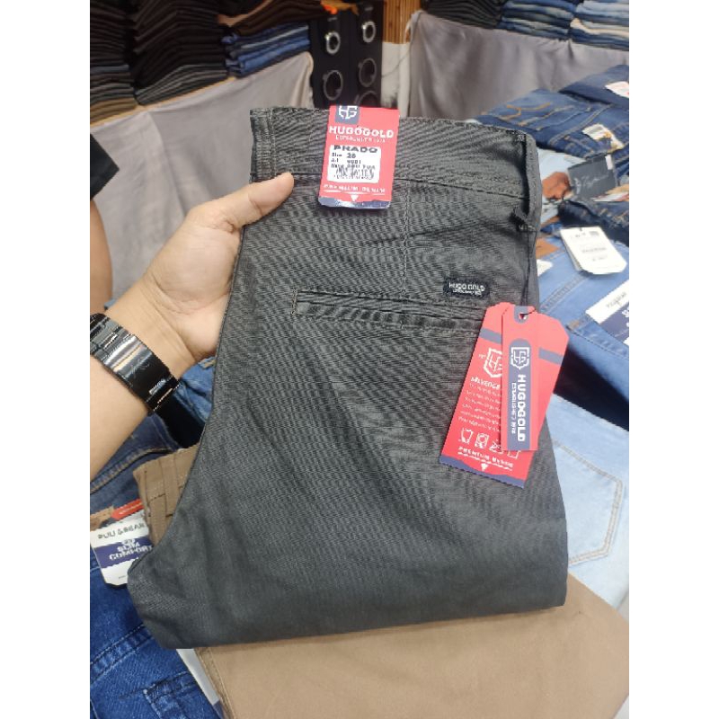 Chinos Panjang Pria Premium Hugo Gold Slimfit - Chino Cassual Hugo Gold - Formal