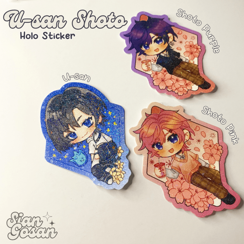 

Sticker Shoto Shxtou Spring Outfit Unnämed U-SAN Vtuber EN Die Cut Holo Fanmerch