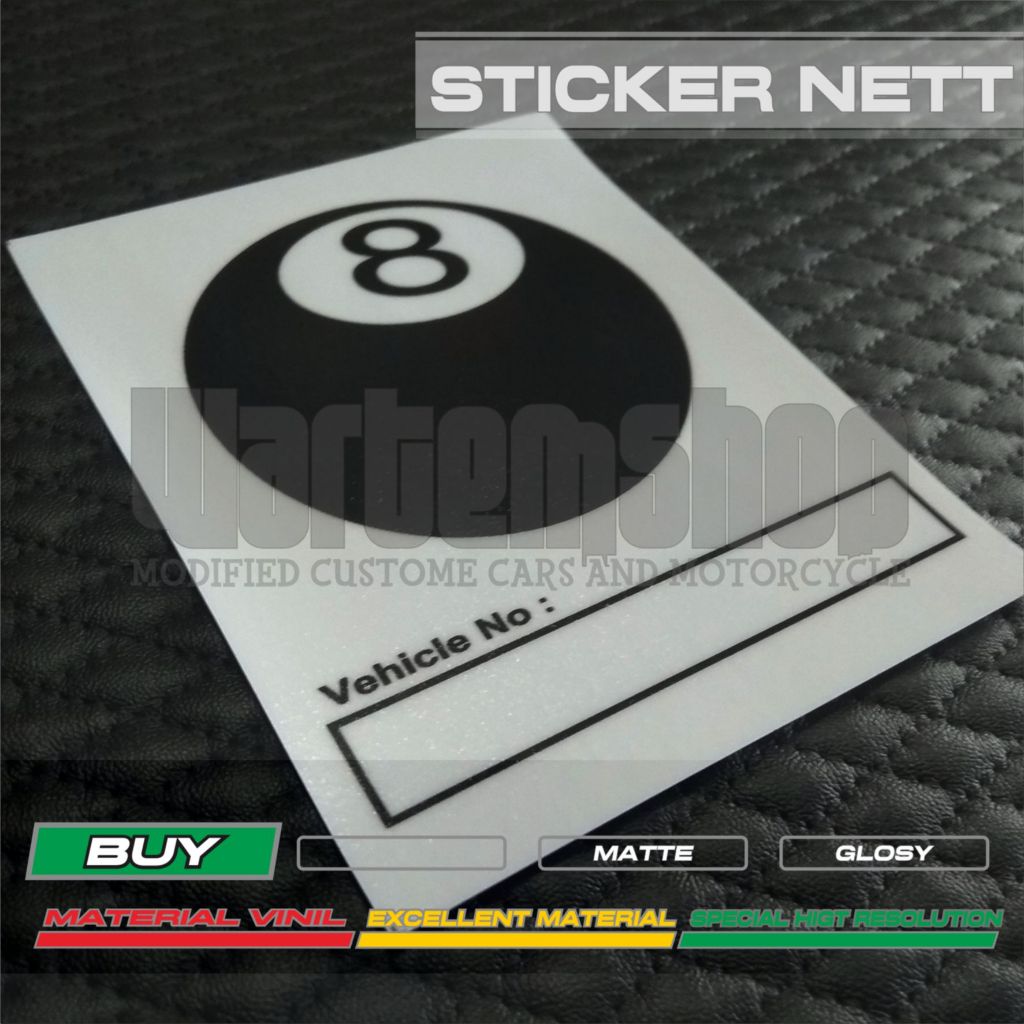 

Sticker Nett Tempel Dalem Windshield EIGHT BALL