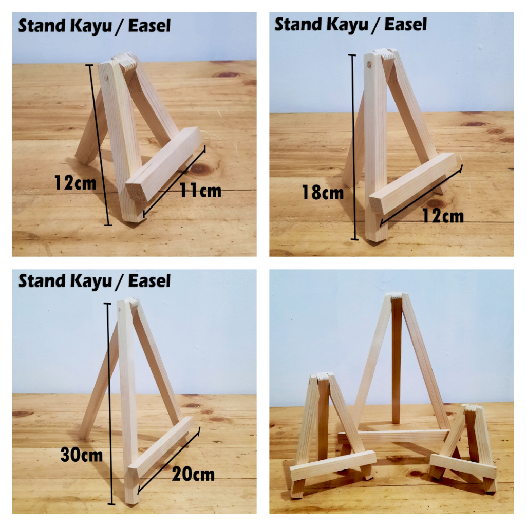 

Stand Kayu Mini Easel Mini Kayu Holder Foto Kayu Untuk Hiasan Wooden Tripod Stand Canvas
