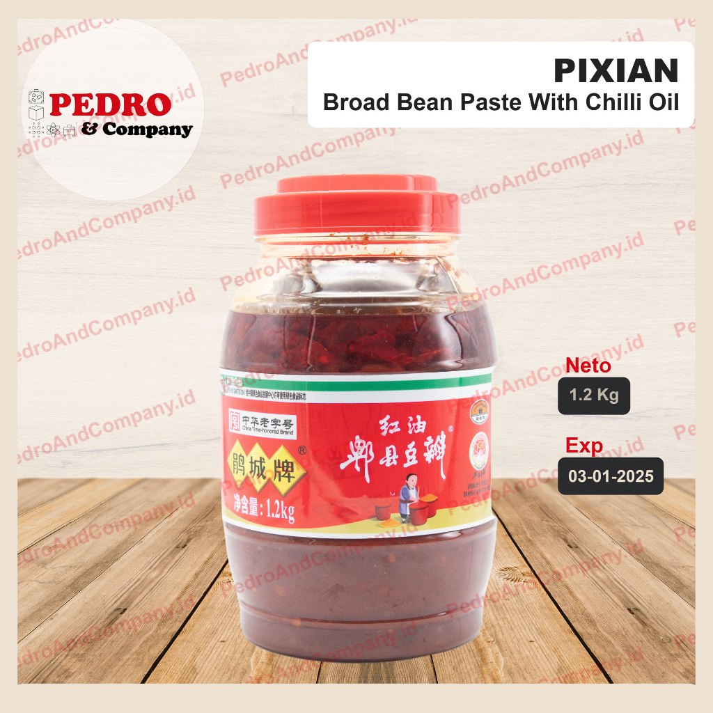 

Pixian Broad bean paste with chilli oil 1.2kg - minyak cabe china