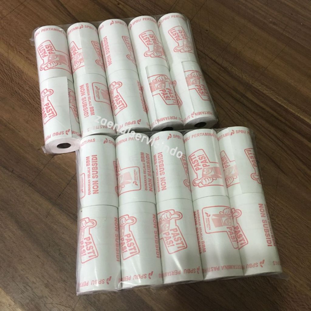 

Kertas Thermal Paper Roll logo SPBU Pertamina 56mm X 30mm grab gosend
