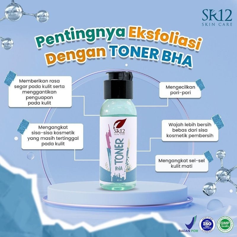 Toner wajah/Eksfoliasi/kulit berjerawat/mencerahkan