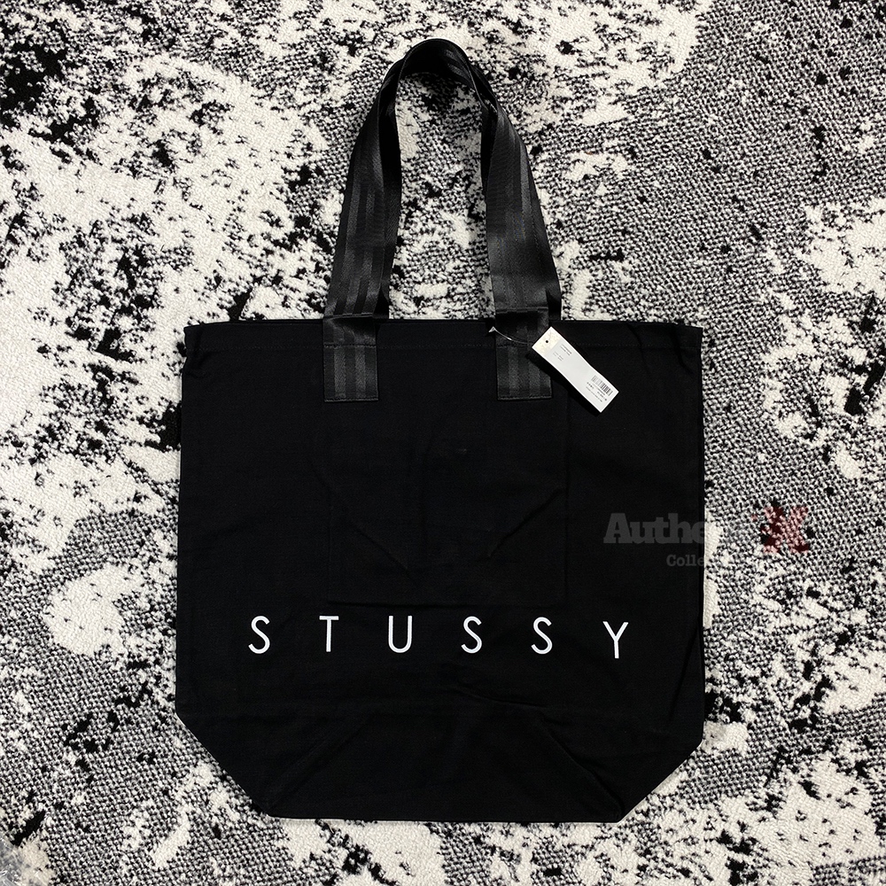 STUSSY CANVAS TOTEBAG - BLACK | ORIGINAL