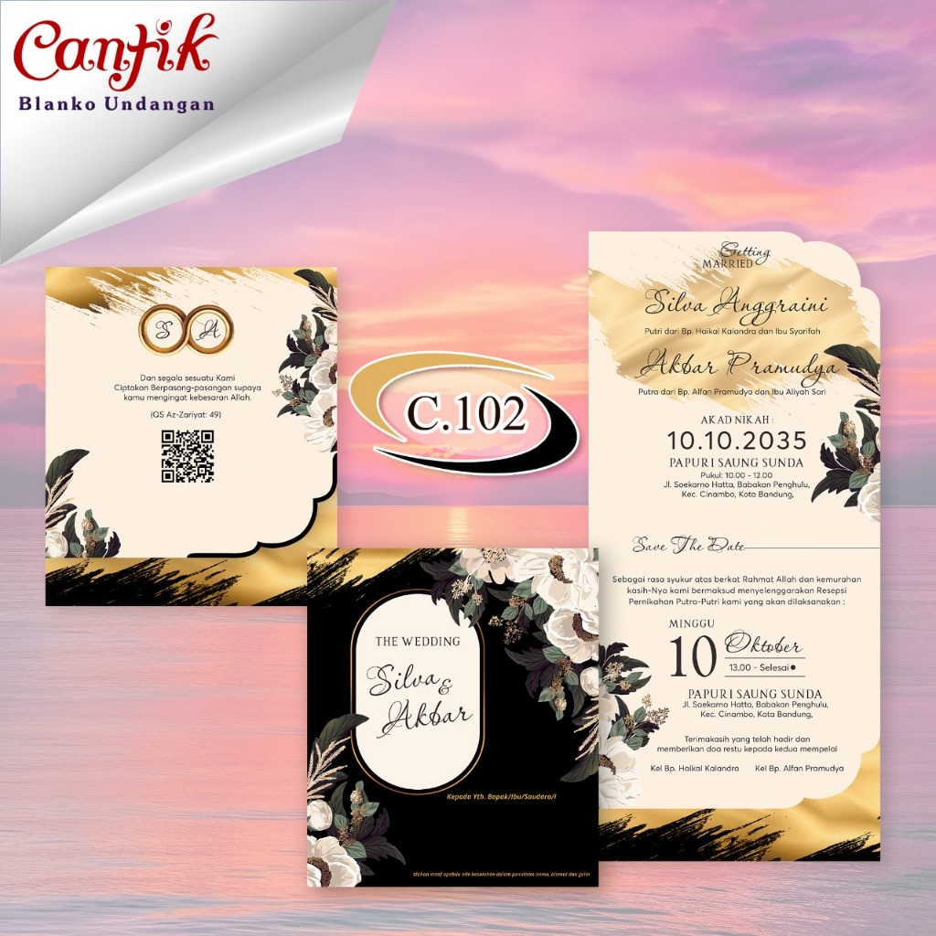 Blangko Undangan Pernikahan Cantik 102 Murah